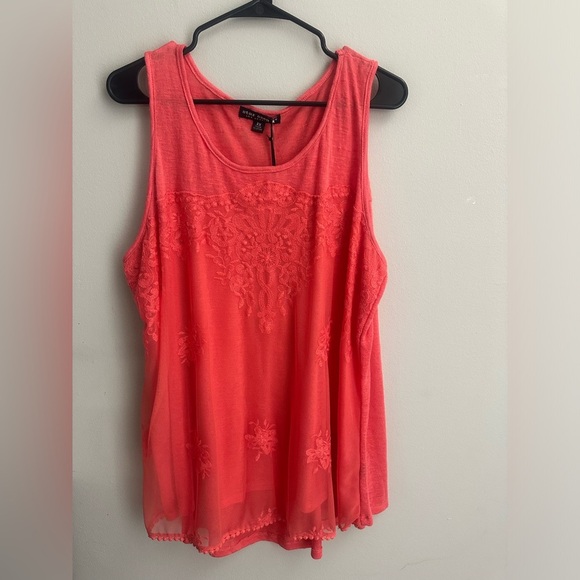 Star Scene Women Crochet Inset Tank Top Size 2X - Picture 3 of 7